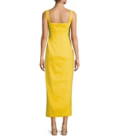 Antonio Melani Madison Stretch Linen Square Neck Sleeveless Dress