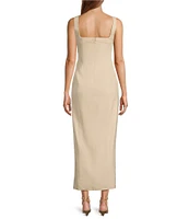 Antonio Melani Madison Stretch Linen Square Neck Sleeveless Dress