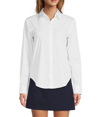 Antonio Melani Mallory Long Sleeve Point Collar Stretch Poplin Blouse