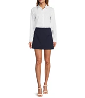 Antonio Melani Mallory Long Sleeve Point Collar Stretch Poplin Blouse