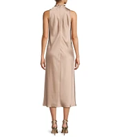 Antonio Melani Marine Satin Halter Neck Slip Dress