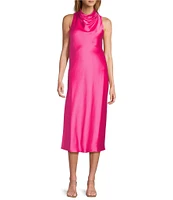 Antonio Melani Marine Satin Halter Neck Slip Dress