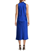 Antonio Melani Marine Satin Halter Neck Slip Dress