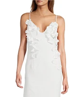 Antonio Melani Martha Floral Applique V-Neck Dress
