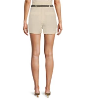 Antonio Melani Mason Rope Belt Linen Blend Pleated Coordinating Shorts