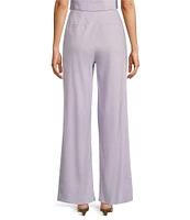 Antonio Melani Melinda Linen Blend Pleated Straight Leg Pants