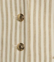 Antonio Melani Melinda Linen Blend Stripe Button Front Coordinating Vest