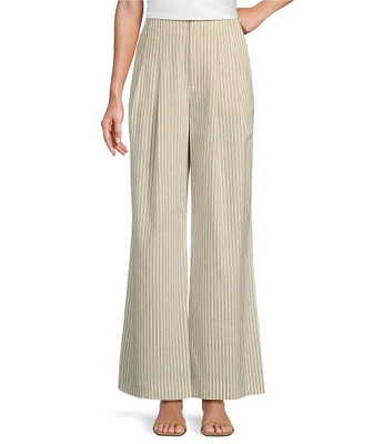 Antonio Melani Melinda Coordinating Stripe Linen Blend Straight Leg Pants