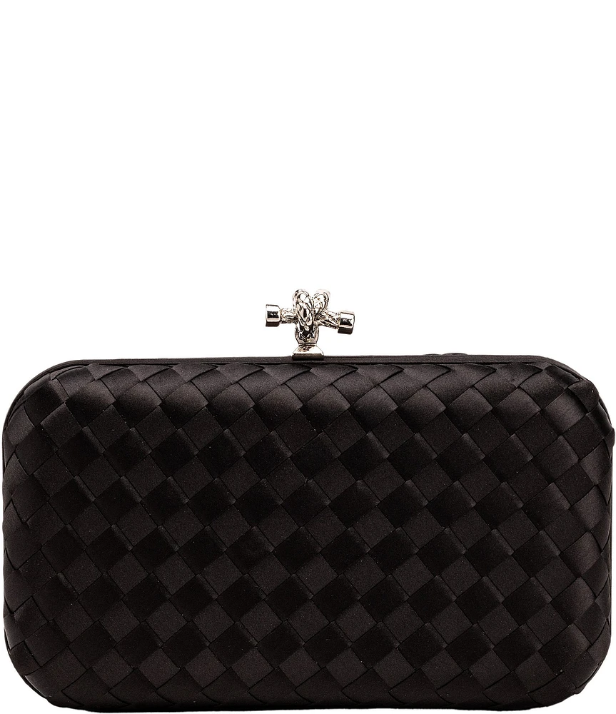 Antonio Melani Mini Weave Minaudiere Silver Metal Clutch