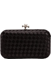 Antonio Melani Mini Weave Minaudiere Silver Metal Clutch