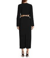 Antonio Melani Miss Stella Long Sleeve Cutout Crepe Midi Dress