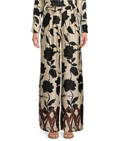 Antonio Melani Morgan Wide Leg Pleated Full Length Coordinating Satin Pant