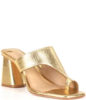 Antonio Melani Murray Metallic Leather Toe Loop Sandals