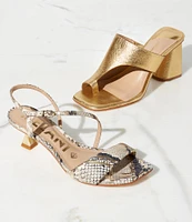 Antonio Melani Murray Metallic Leather Toe Loop Sandals