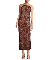 Antonio Melani Nancy Schiffli Lace Square Neck Sleeveless Sheath Midi Dress