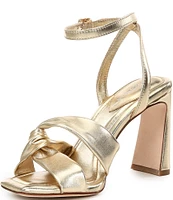 Antonio Melani Nikki Metallic Leather Twisted Dress Sandals