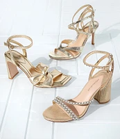 Antonio Melani Nikki Metallic Leather Twisted Dress Sandals