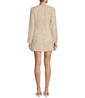 Antonio Melani Nikki Tweed V-Neck Long Sleeve Mini A-Line Dress