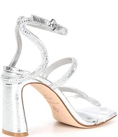 Antonio Melani Ninna Rhinestone Embellished Vinyl Snake Dress Sandals