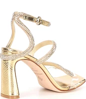 Antonio Melani Ninna Rhinestone Embellished Vinyl Snake Dress Sandals