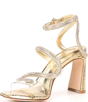 Antonio Melani Ninna Rhinestone Embellished Vinyl Snake Dress Sandals