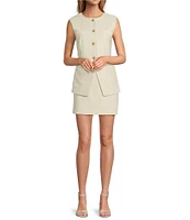 Antonio Melani Noa Textured Cotton Mini Skirt