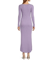 Antonio Melani Nora Ribbed Knit Round Neck Long Sleeve Maxi Dress