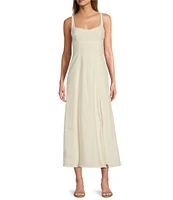 Antonio Melani Opel Linen Sweetheart Neck Sleeveless A-Line Dress