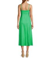 Antonio Melani Opel Linen Sweetheart Neck Sleeveless A-Line Dress