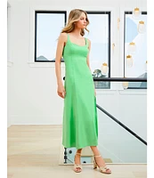 Antonio Melani Opel Linen Sweetheart Neck Sleeveless A-Line Dress