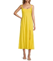 Antonio Melani Opel Linen Sweetheart Neck Sleeveless A-Line Dress