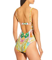 Antonio Melani Paisley V-Wire One Piece Swimsuit