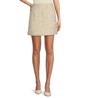 Antonio Melani Paris Metallic Tweed A-Line Coordinating Mini Skirt