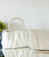 Antonio Melani Pleated Pearl Clutch
