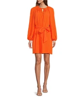 Antonio Melani Raffaella Split V-Neck Tie Waist Long Sleeve Dress