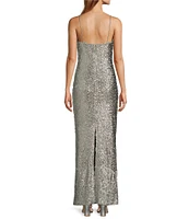 Antonio Melani Reese Sequin Square Neck Sleveless Maxi A-Line Dress