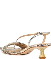 Antonio Melani Rhea Snake Embossed Leather Strappy Sandals