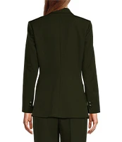 Antonio Melani Coordinating Riviera Ponte Twill Notch Lapel Long Sleeve Button Front Long Line Blazer