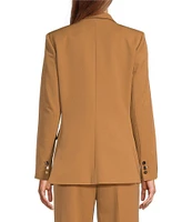 Antonio Melani Coordinating Riviera Ponte Twill Notch Lapel Long Sleeve Button Front Long Line Blazer