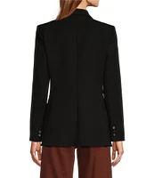 Antonio Melani Coordinating Riviera Ponte Twill Notch Lapel Long Sleeve Button Front Long Line Blazer