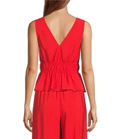 Antonio Melani Robyn V-Neck Sleeveless Tie Front Coordinating Blouse