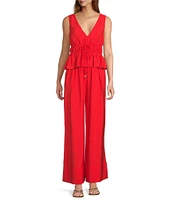 Antonio Melani Robyn V-Neck Sleeveless Tie Front Coordinating Blouse
