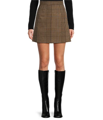 Antonio Melani Rosy Houndstooth High Rise A-Line Mini Coordinating Skirt