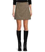 Antonio Melani Rosy Woven Menswear Plaid High Rise Mini A-Line Coordinating Skirt