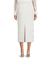 Antonio Melani Rylan Crepe Jewel Embellished Pencil Midi Skirt