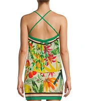 Antonio Melani Sabrina Tropical Printed Linen Button Down Coordinating Blouse
