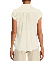 Antonio Melani Samantha Collared Short Sleeve Button Front Blouse