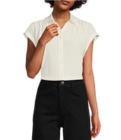 Antonio Melani Samantha Collared Short Sleeve Button Front Blouse