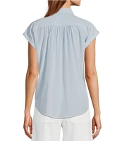 Antonio Melani Samantha Collared Short Sleeve Button Front Blouse