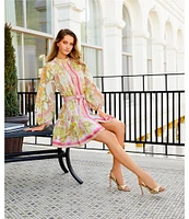 Antonio Melani Scarf Print Floral Border Print Brynn Dress